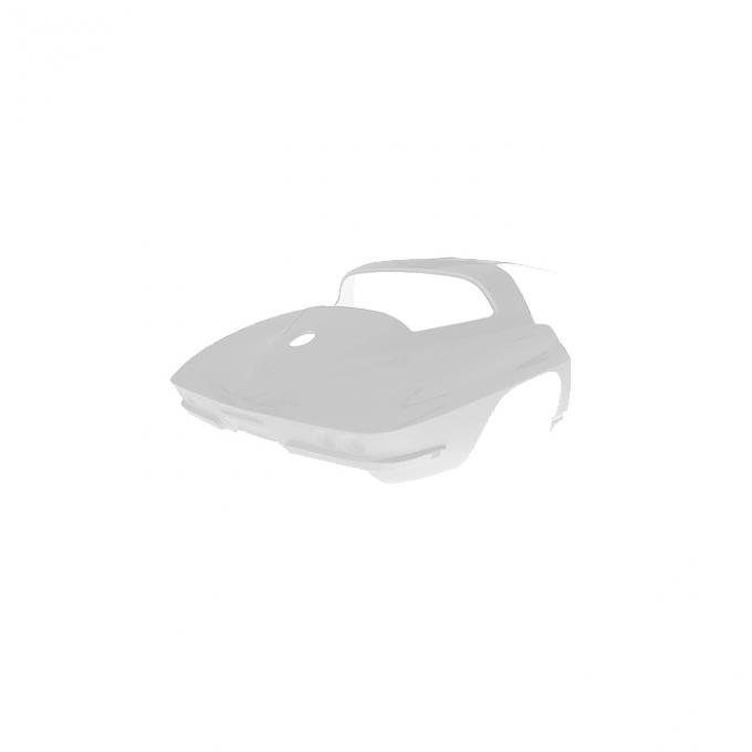 Corvette Rear End, Coupe with Roof, 1 Piece, (63 Replacement), 1963-1966