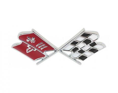 Corvette Emblem, Nose Crossflags, 1967