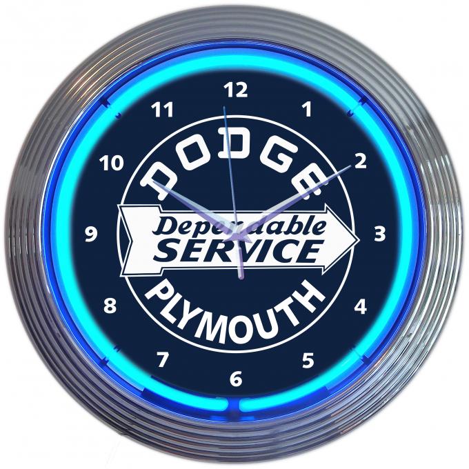 Neonetics Neon Clocks, Dodge Dependable Service Neon Clock