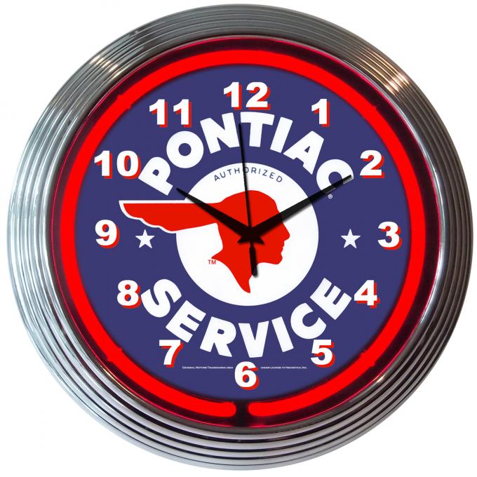 Neonetics Neon Clocks, Gm Pontiac Service Neon Clock