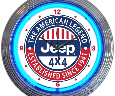 Neonetics Neon Clocks, Jeep the American Legend Neon Clock