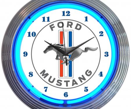 Neonetics Neon Clocks, Ford Mustang Blue Neon Clock