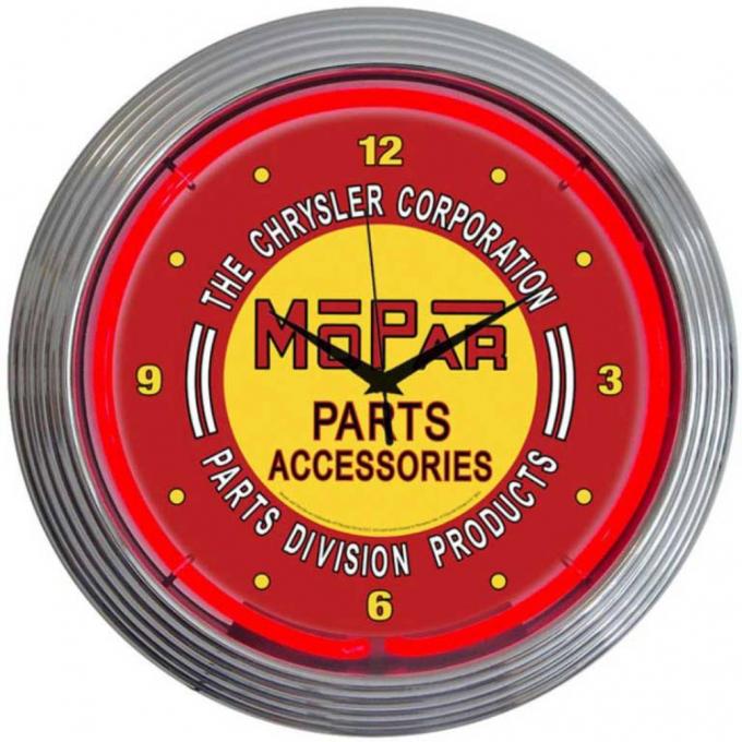 Neonetics Neon Clocks, Mopar Red Vintage Neon Clock