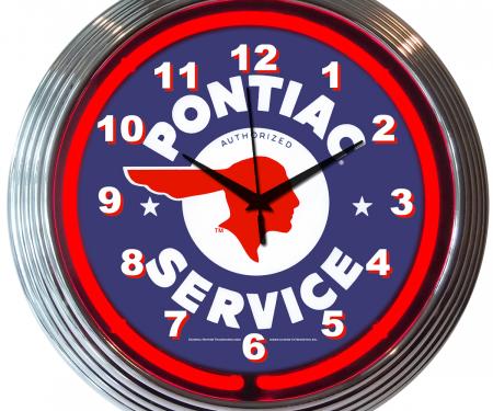 Neonetics Neon Clocks, Gm Pontiac Service Neon Clock