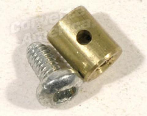 Corvette Hood Cable Stop, Brass with Screw, 1953-1962
