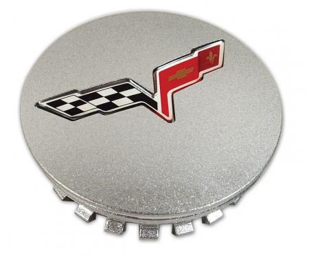 Corvette Wheel Center Cap, Except Z06, Silver, 2008-2013