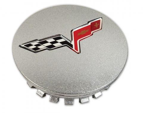 Corvette Wheel Center Cap, Except Z06, Silver, 2008-2013