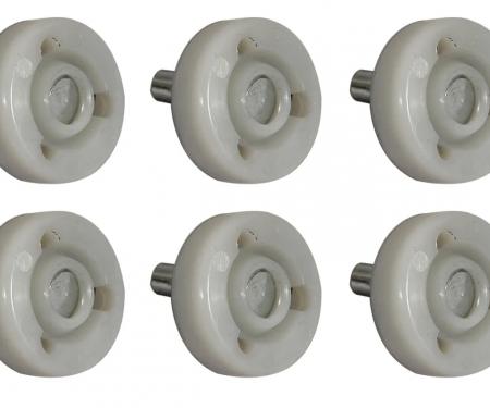 Corvette Window Regulator Rollers, 6 Piece Set, 1968-1982