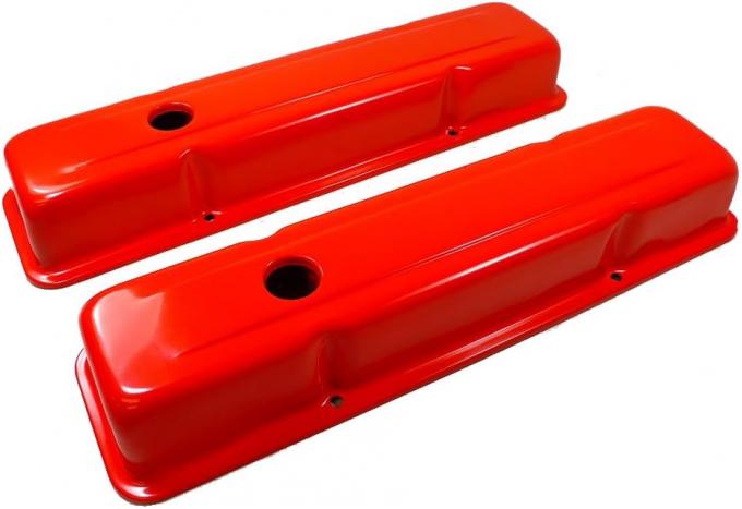 Chevy Small Block Valve Covers, OEM Style, Orange, 1958-1986