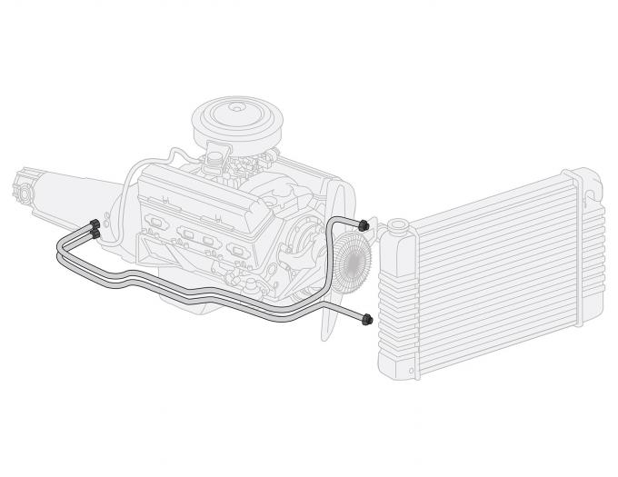 Right Stuff 1972-75 Chevrolet Corvette, Pre-Bent OE Steel Transmission Cooler Line VTC7201