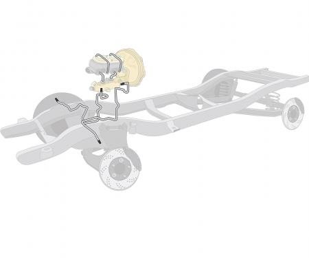 Right Stuff 1966 Mopar B-Body W/Manual Brakes, Pre-Bent OE Steel Front Brake Line Kit RKT6701