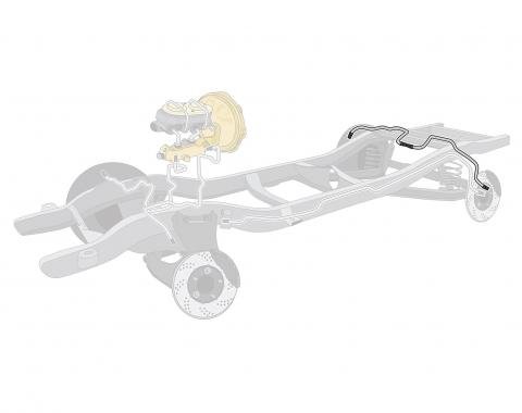 Right Stuff 1969-82 Chevrolet Corvette, Left & Right wo/Armor Pre-Bent OE Steel Rear Axle Brake Line Kit VRA6902