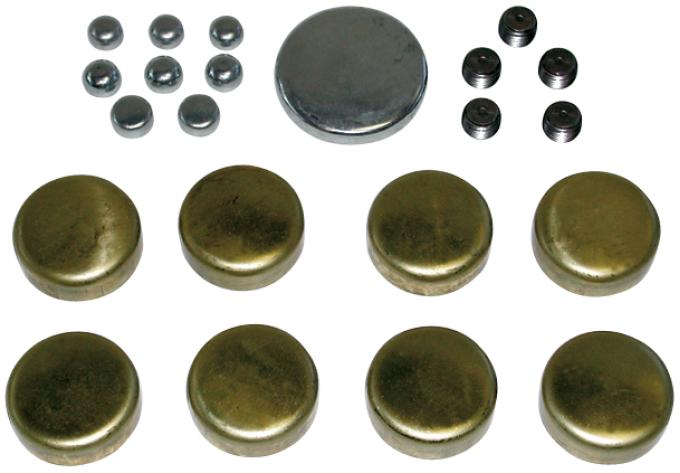 Proform Brass Freeze Plug Kit, For Small Block Chevy 283-350 Engines, All Sizes Included 66550