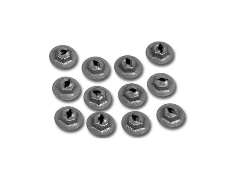 Redline Restomotive® 1967-1972 Chevrolet Corvette 12 Piece Hood Number Speed Nut Set