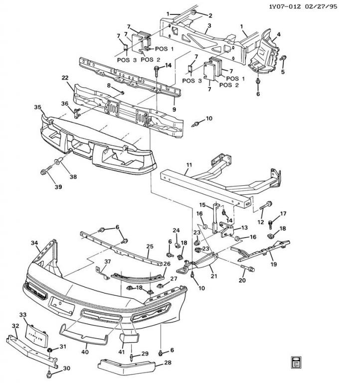 Corvette Front and Rear Bumper/Fascia Retainer, 1991-1996