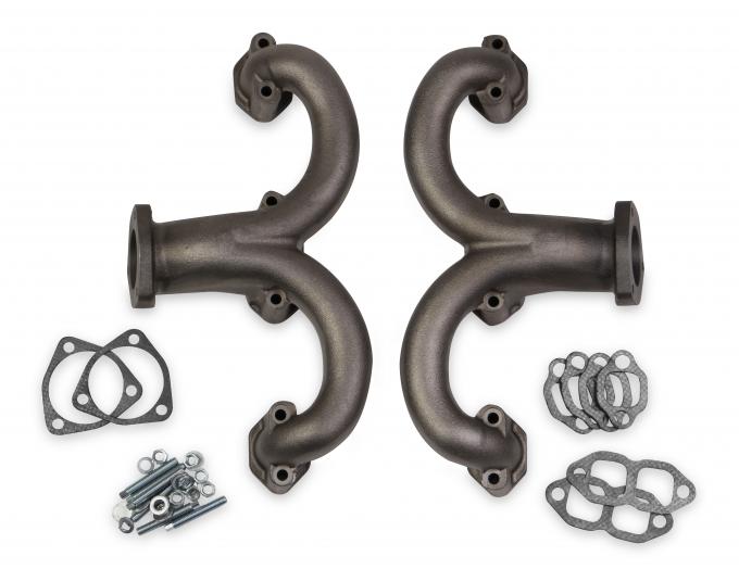 FlowTech Rams Horn Exhaust Manifolds, Natural "Uncoated" 11704-RFLT