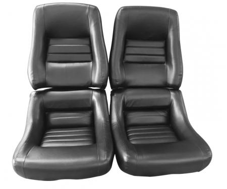 CA 1978-1982 Chevrolet Corvette Mounted Leather Seat Covers Leather/Vinyl Original 4" Bolster