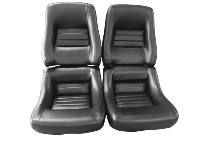 Corvette America 1978-1982 Chevrolet Corvette Mounted Leather Seat Covers Leather/Vinyl Original 4" Bolster