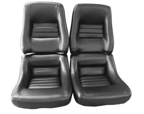 CA 1978-1982 Chevrolet Corvette Mounted Leather Seat Covers Leather/Vinyl Original 4" Bolster