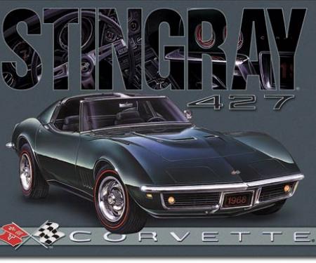 Tin Sign, Corvette - 1968 Stingray