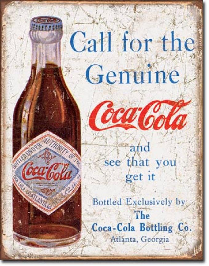 Tin Sign, COKE - Call for the Geniune