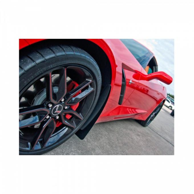 American Car Craft Mud Guards, Polished/Carbon Fiber, 4-Piece Set| 052022 Corvette Z51 2014-2017
