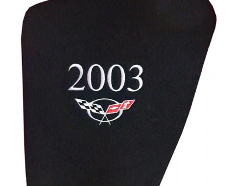 Corvette Hood Liner, Embroidered With Year & Logo, 1997-2004