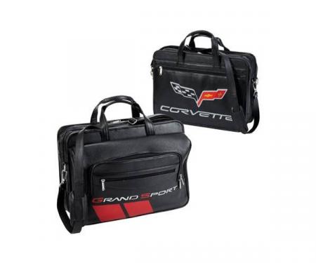 Corvette Grand Sport Brief Case, Inlaid Leather, Black