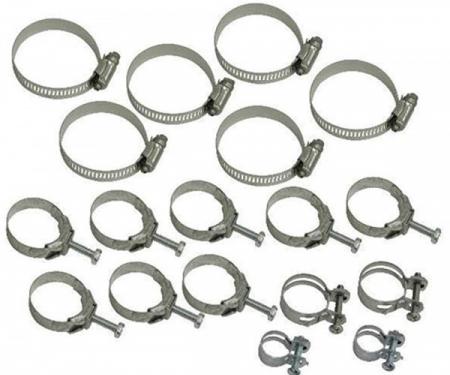 Corvette Clamp Kit, Radiator/Heater Hose, 454 W/O A/C,14 Piece, 1970