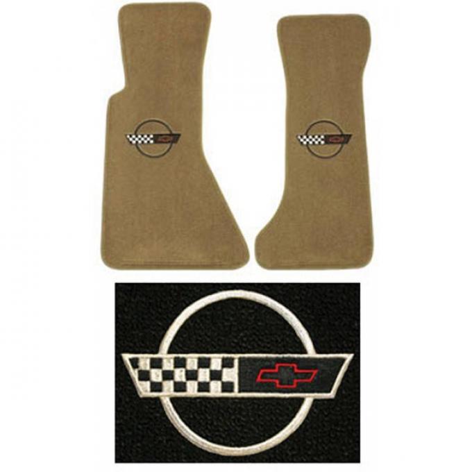 Auto Custom Carpet, Floor Mats, Cut-Pile, With Embroidery #215 Logo| 42716 Corvette 1991-1993