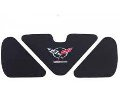 Corvette Trunk Lid Inner Liner, C5 Z06 Logo Black, 3 Piece, 2001-2004