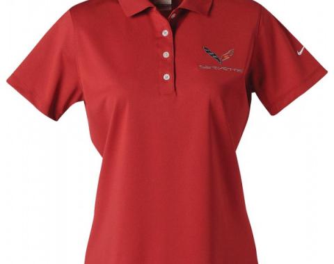 Corvette C7 Polo, Ladies Nike Dri Fit, Red