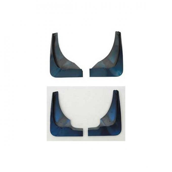 Corvette Splash Guards, Body Contoured, Front & Rear, Electron Blue, Altec, 2002-2003