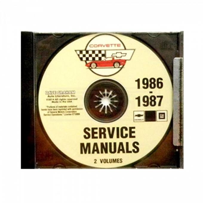 Corvette Factory Service Manual, PDF CD-ROM, 1986-1987