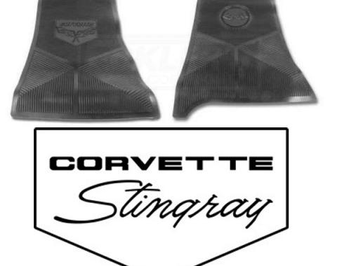 Legendary Auto Interiors Ltd Rubber Floor Mats, With C3 Logo| 25-13326 Corvette 1975-1976