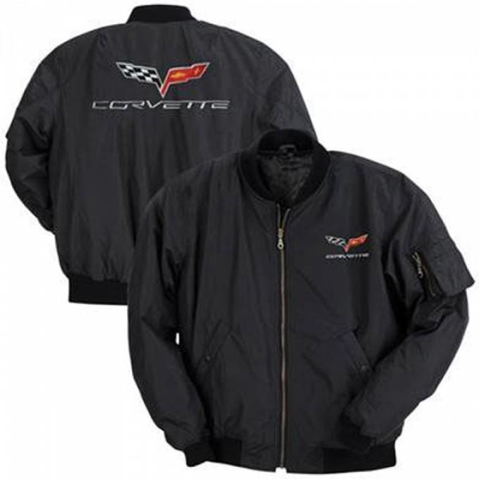 Corvette Jacket, Aviator, Black, With C6 Logo
