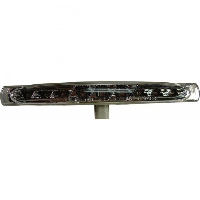 Corvette 3rd Brake Light, LED, Crystal Clear Lens, With Chrome Background, 1997-2004