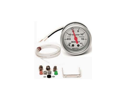 Corvette Boost Gauge, 30in/20PSI, AutoMeter, 1984-2002