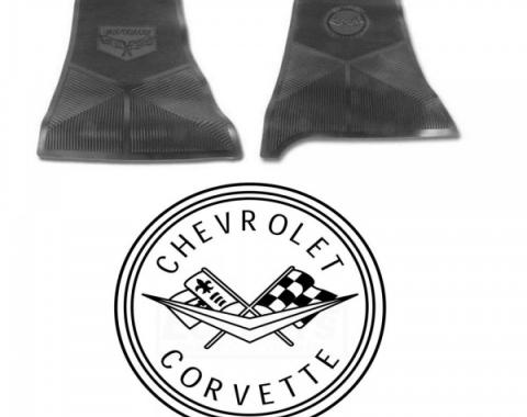 Legendary Auto Interiors Ltd Rubber Floor Mats, With C1 Logo| 25-13656 Corvette 1958-1960