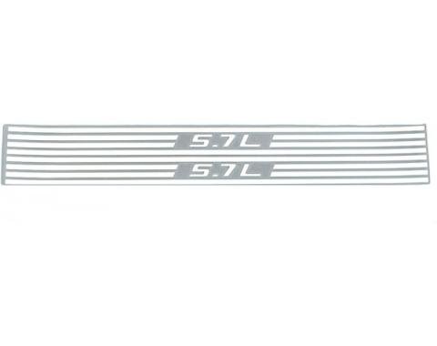 Corvette Fuel Rail Cover Decals, 5.7L & Stripes, Silver Metallic, 1997-2004
