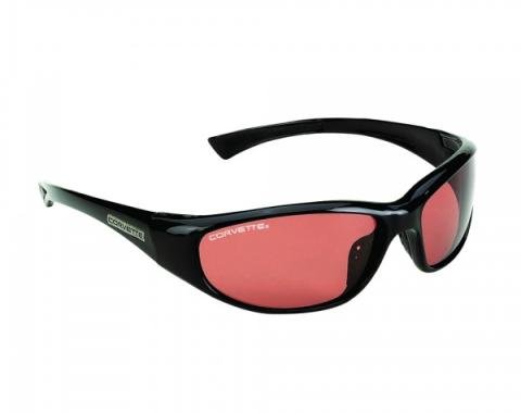 Corvette Eyewear ® Polarized Emblem Series, Gloss Black Frame With Case