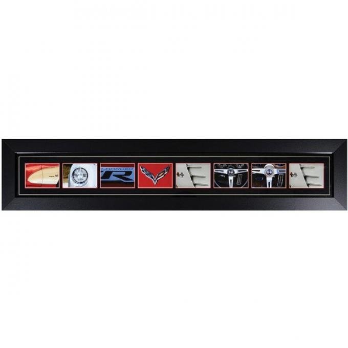 Corvette Word Art Framed Panorama