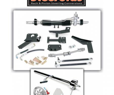 Corvette Rack & Pinion Conversion Kit, Steeroids, With Manual Steering, Chrome Column, 1958-1962