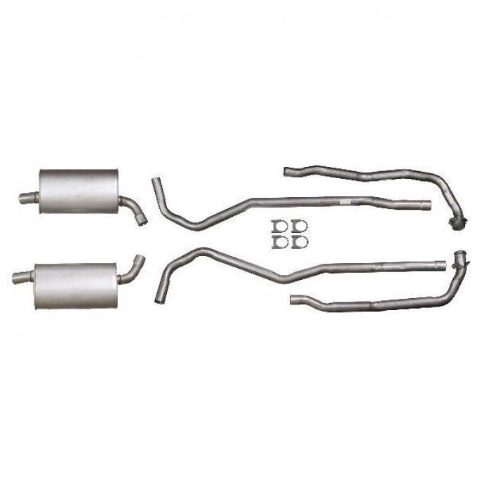Corvette Exhaust System, Small Block 190hp, Aluminized 2" With Manual Transmission, 1973