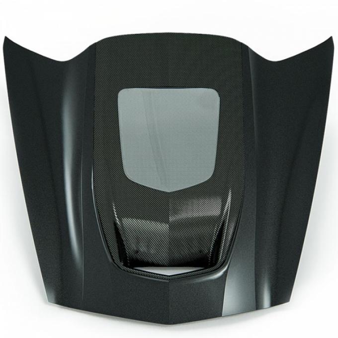 Zero7 Extractor Carbon Fiber Window Hood, Exposed Carbon Cowl | 45-8-023 Corvette 2014-2017