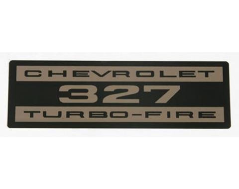 Corvette Decals, Valve Cover Chevrolet 327 Turbo Fire Metal, 1962-1963