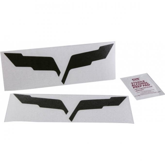 Corvette Black-Out Set, Front/Rear Emblem, 2005-2013