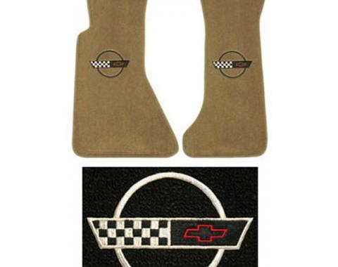 Auto Custom Carpet, Floor Mats, Cut-Pile, With Embroidery #215 Logo| 42716 Corvette 1991-1993