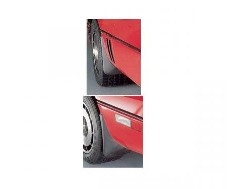 Corvette Splash Guards, Body Contoured, Front & Rear, MatteBlack, Altec, 1984-1990