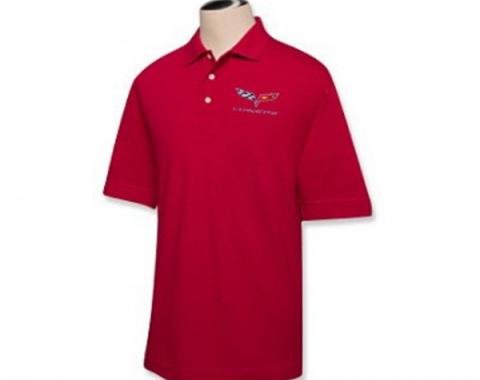 Corvette C3 1977-1979 Men's Custom Embroidered Pima Cotton Polo, Red, S-4XL